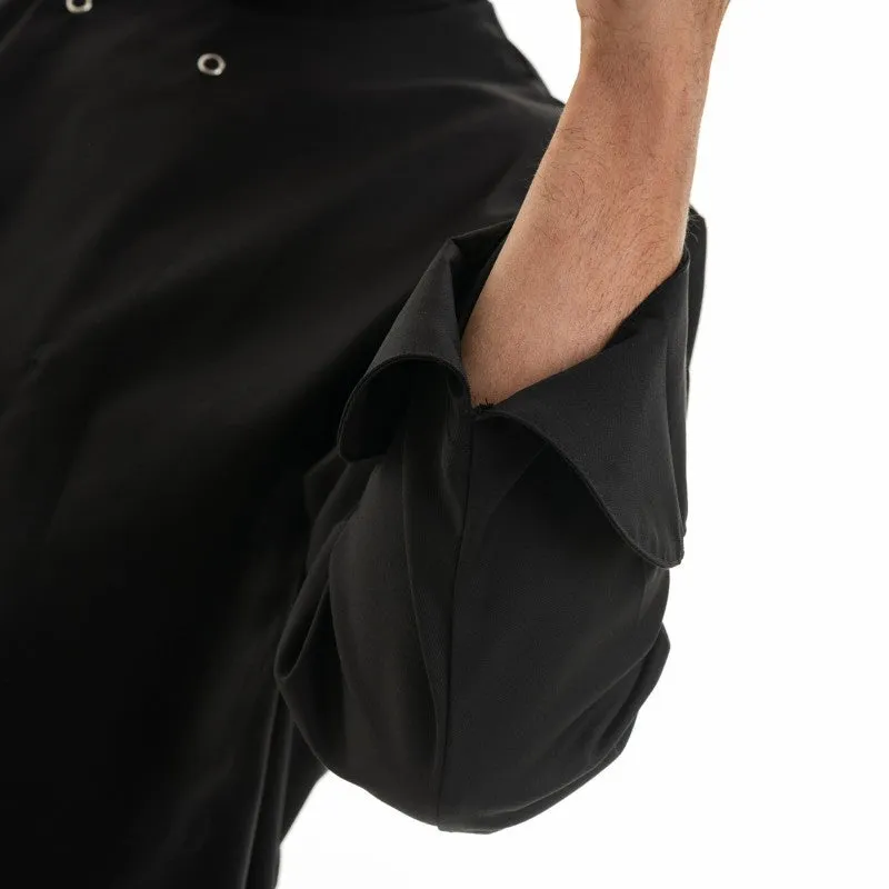 Men's Long Sleeve Apprentice Black Cooking Coat  - MARX - MANELLI