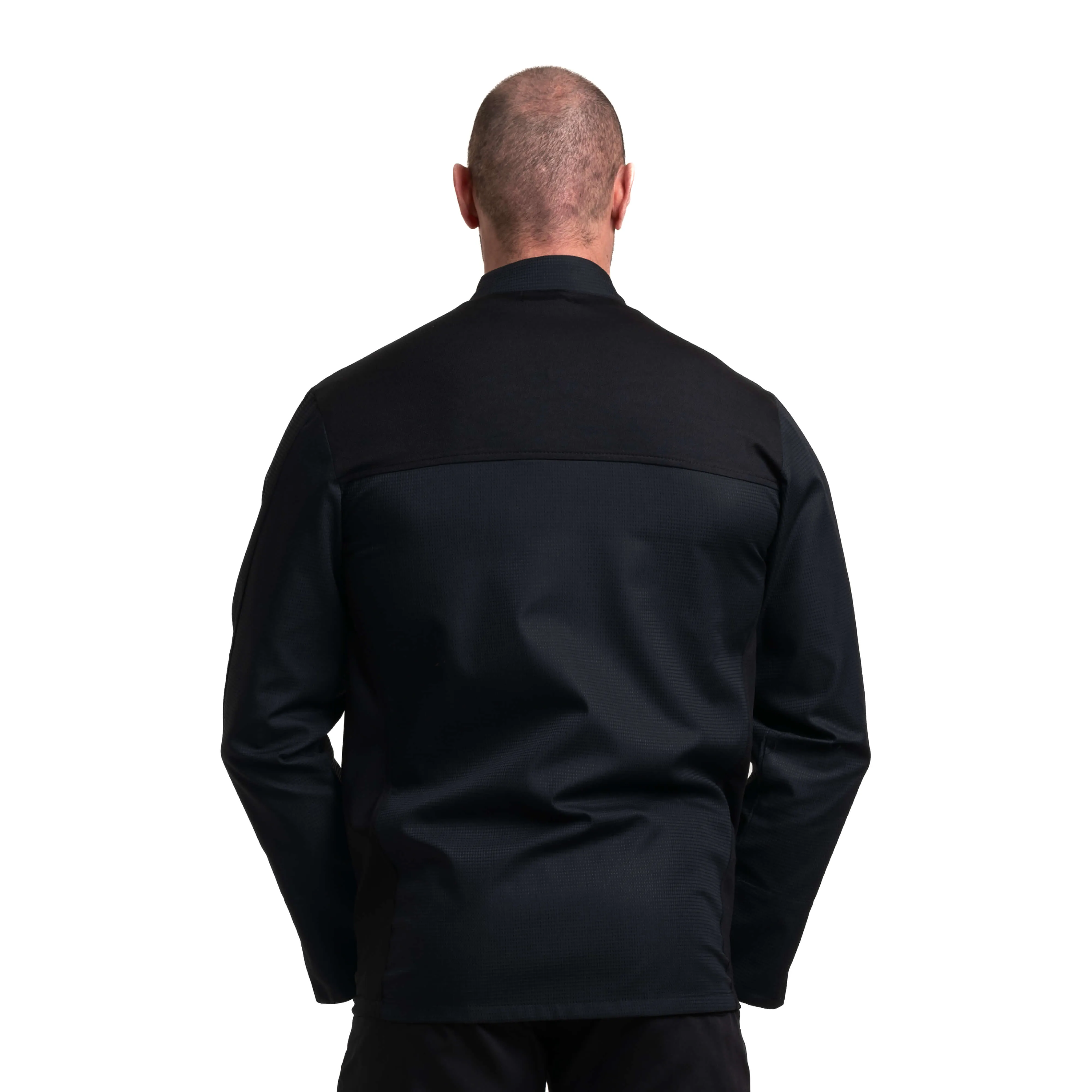 Men's Long Sleeve Black Chef's Coat - MANELLI