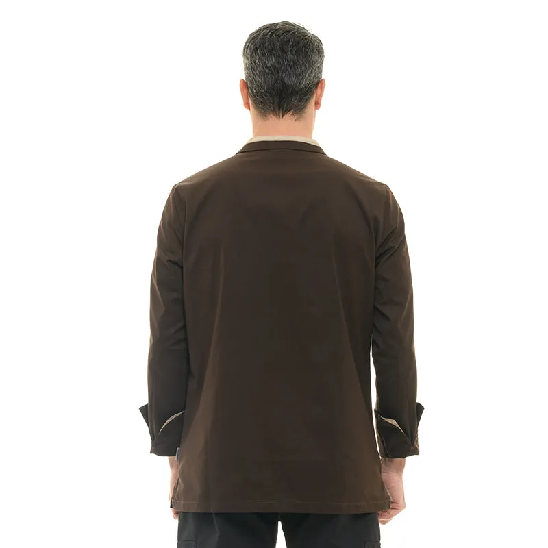 Men's Long Sleeve Brown Kitchen Coat  Mint - LAFONT