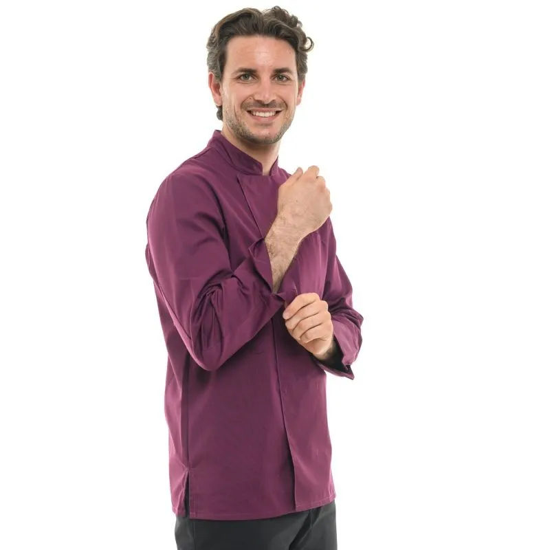 Men's Long Sleeve Plum Cooking Coat  - MANELLI