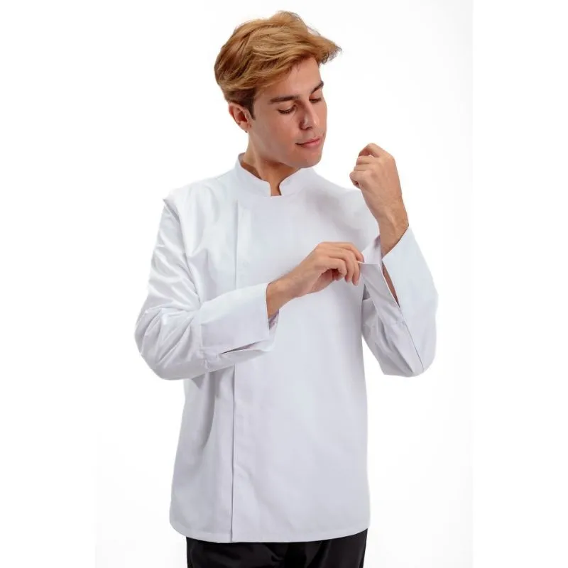 Men's Short Sleeve White Kitchen Coat - MANELLI