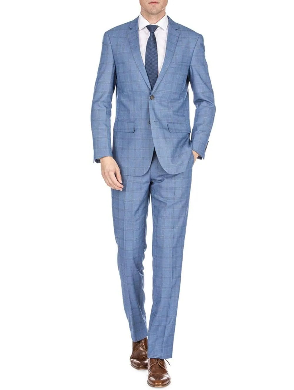 Men's Traveler Check Slim Fit Suits