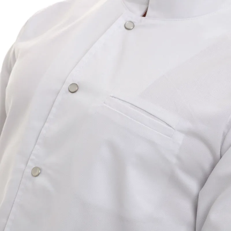 Men's White Nevada Chef Coat with Long Sleeve - MANELLI