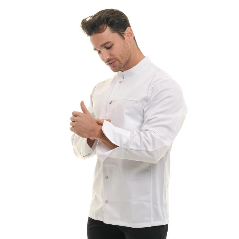 Men's White Nevada Chef Coat with Long Sleeve - MANELLI