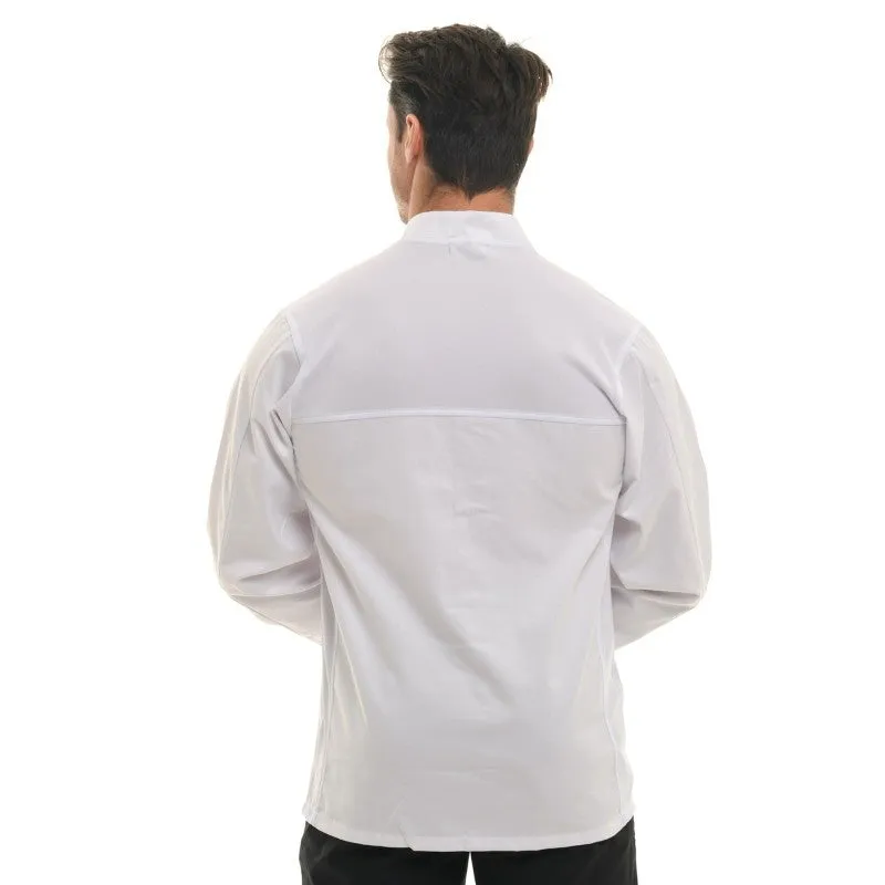 Men's White Nevada Chef Coat with Long Sleeve - MANELLI