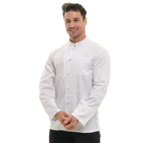 Men's White Nevada Chef Coat with Long Sleeve - MANELLI