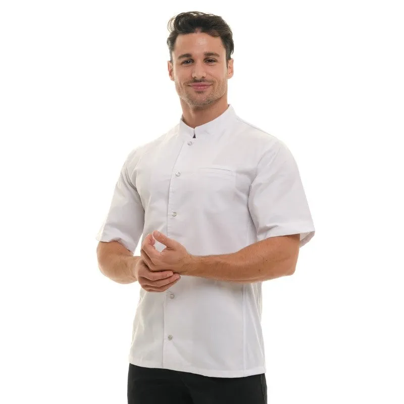 Men's White Nevada Chef Coat with Long Sleeve - MANELLI