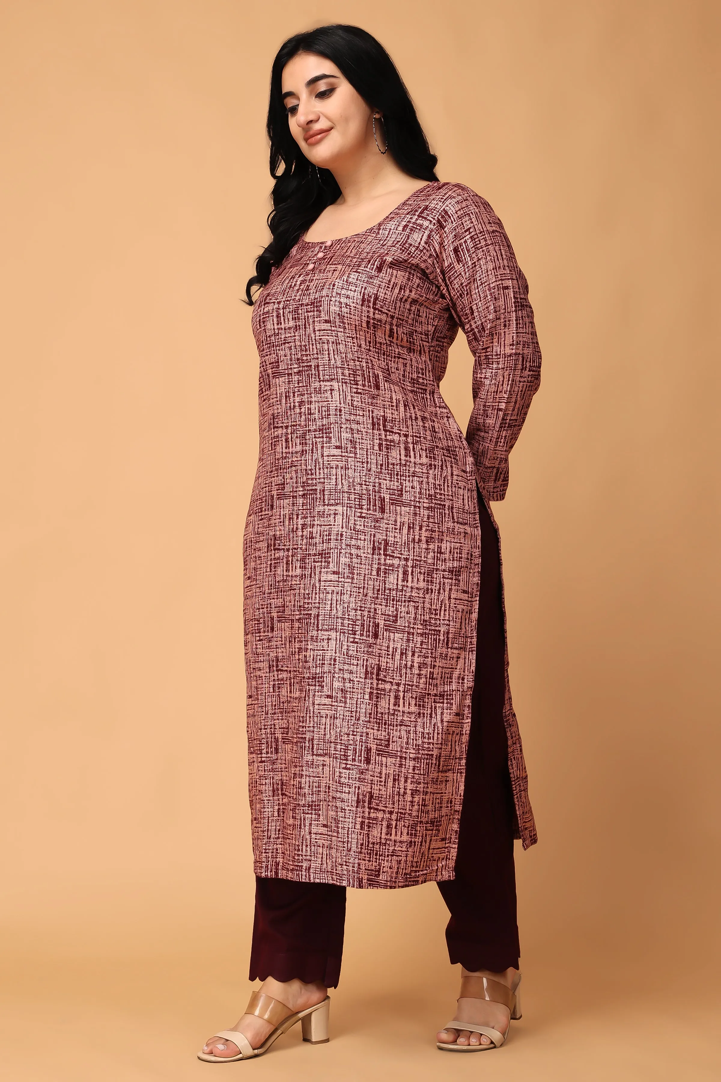 Merlot Embrace Woollen Kurta Set