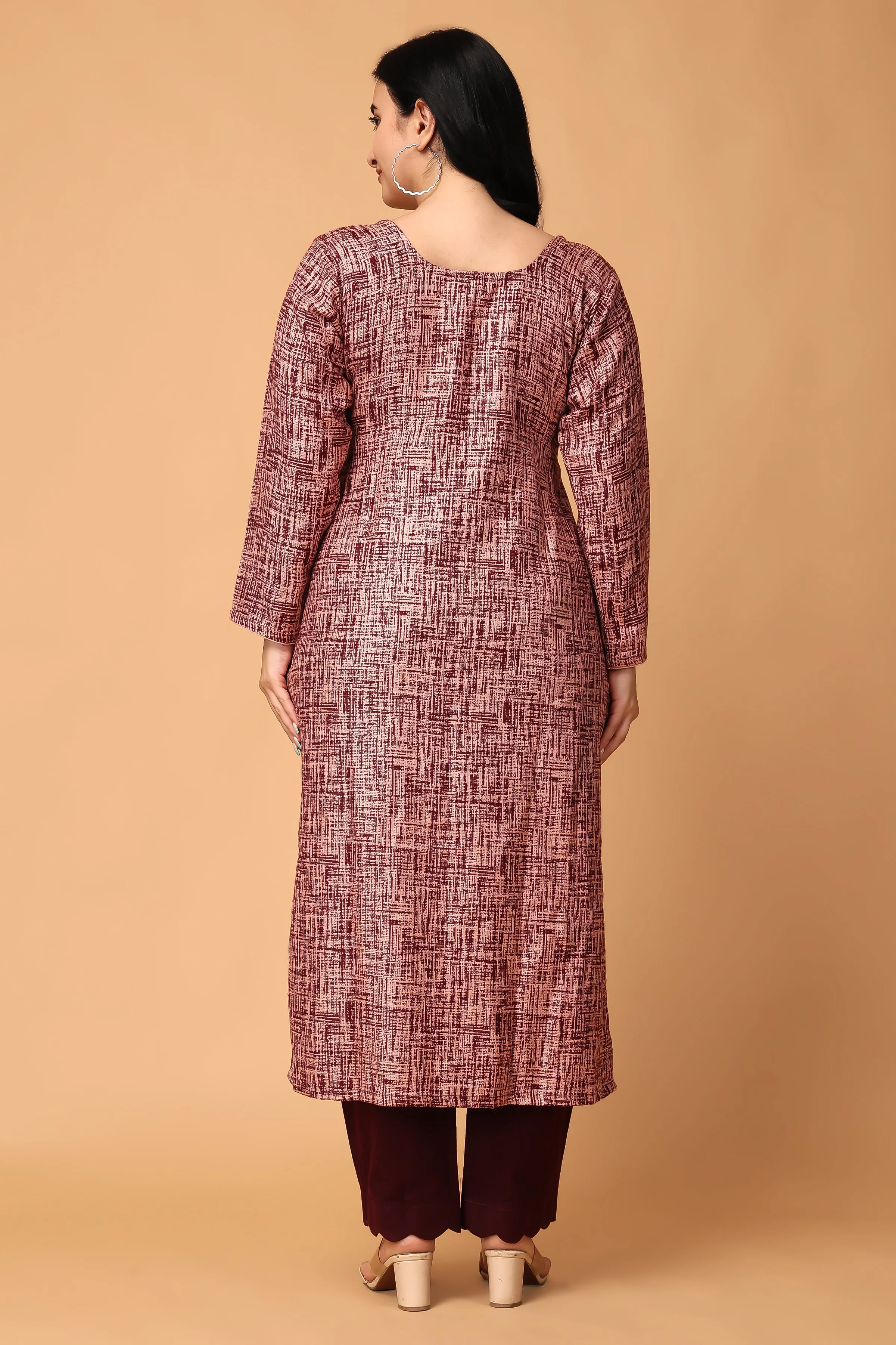 Merlot Embrace Woollen Kurta Set