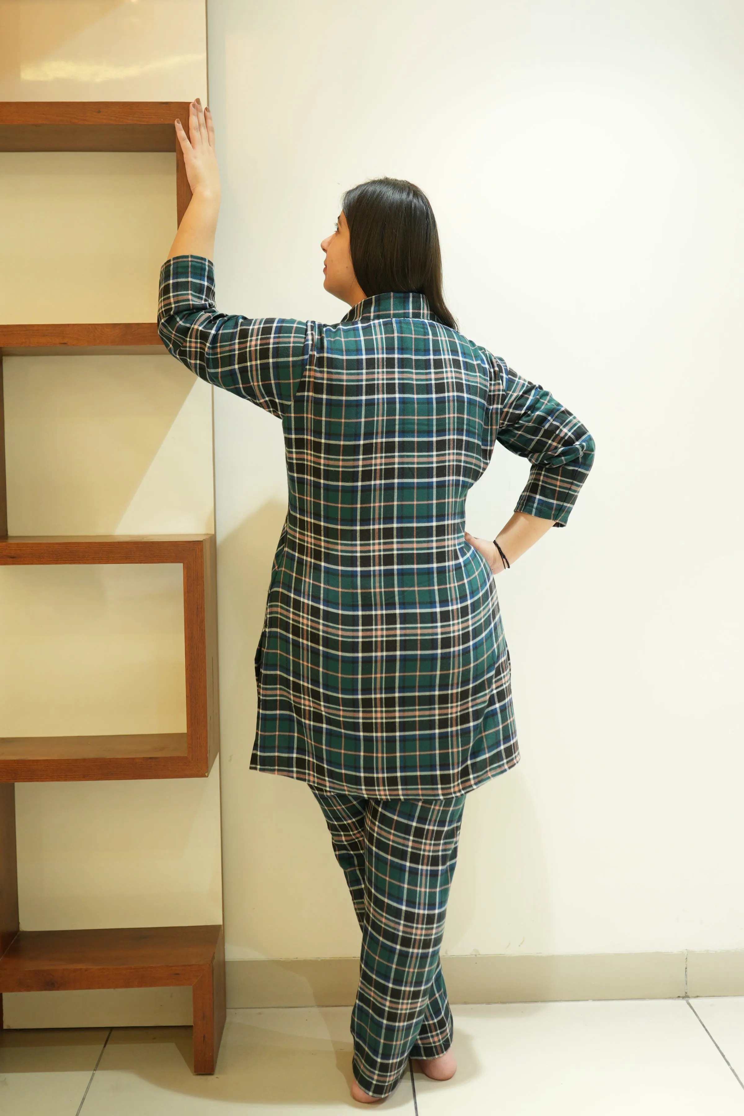 Midnight Moss Woollen Night Suit