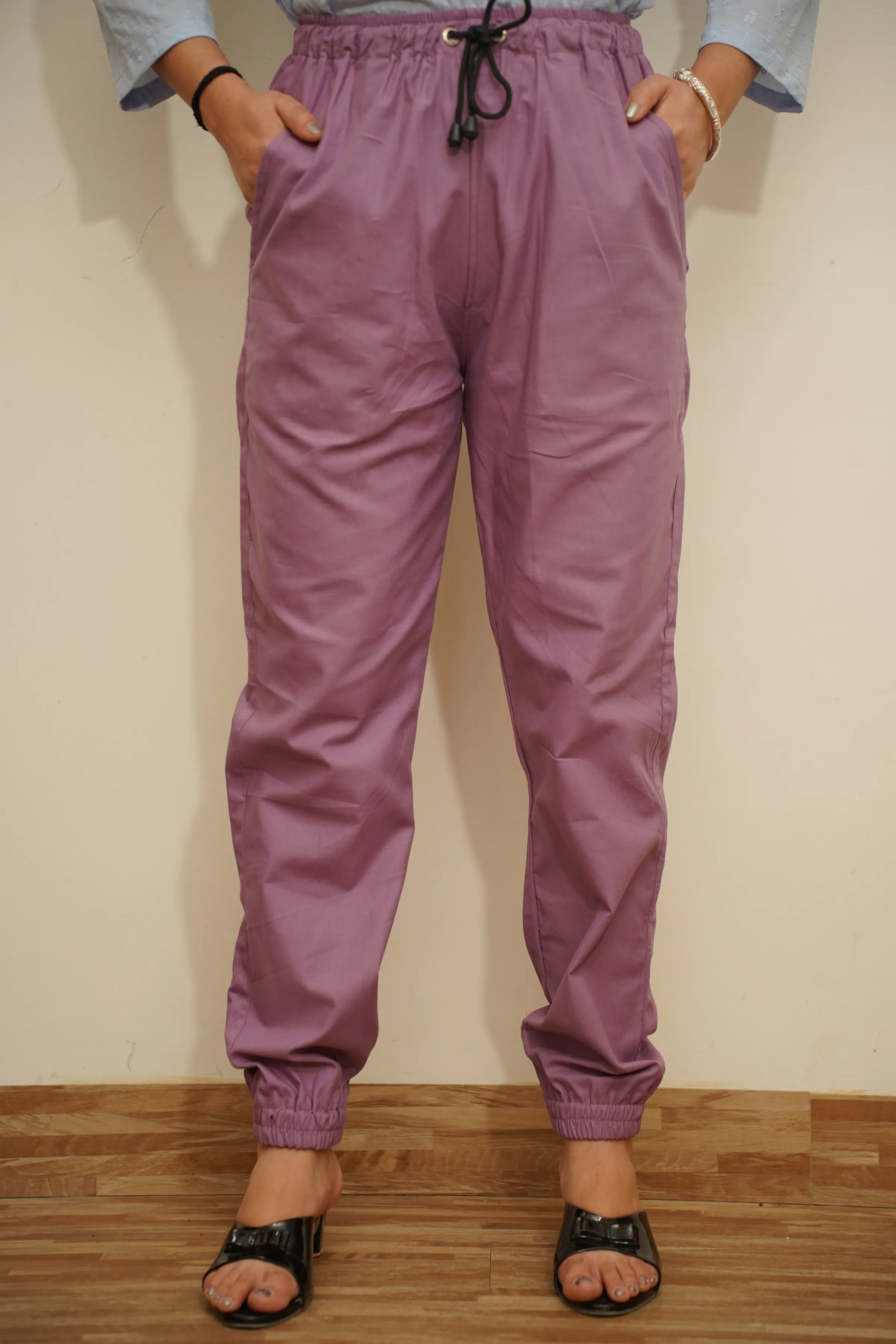 Misty Mauve Cotton Cargo Pants