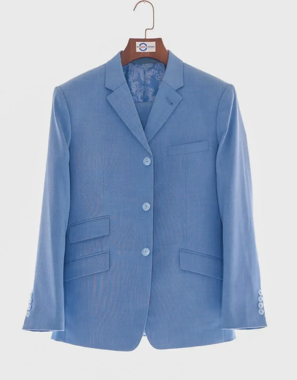 Mod Suit - 60s Mod Clothing Pale Blue Suit