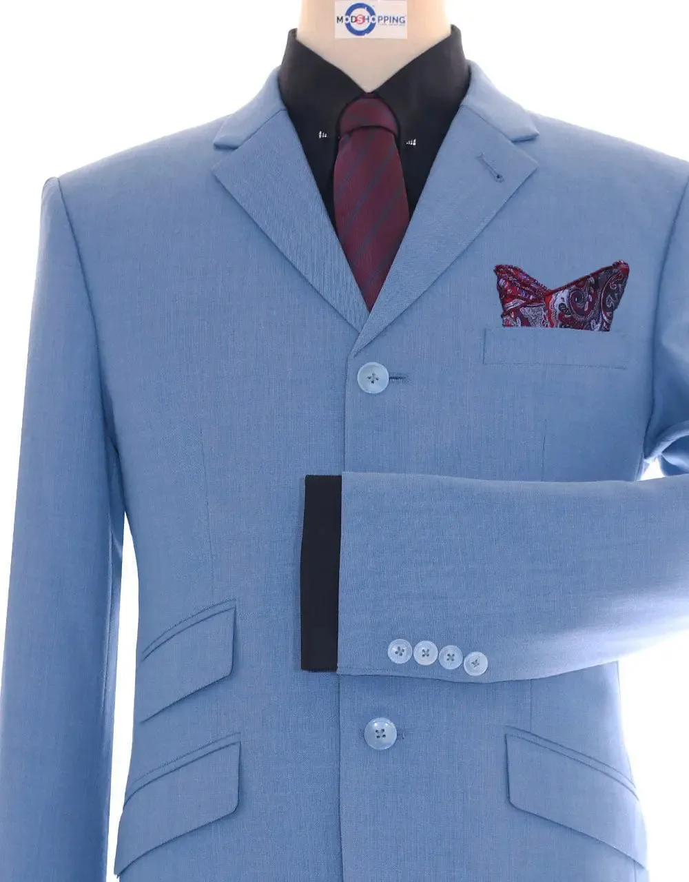 Mod Suit - 60s Mod Clothing Pale Blue Suit