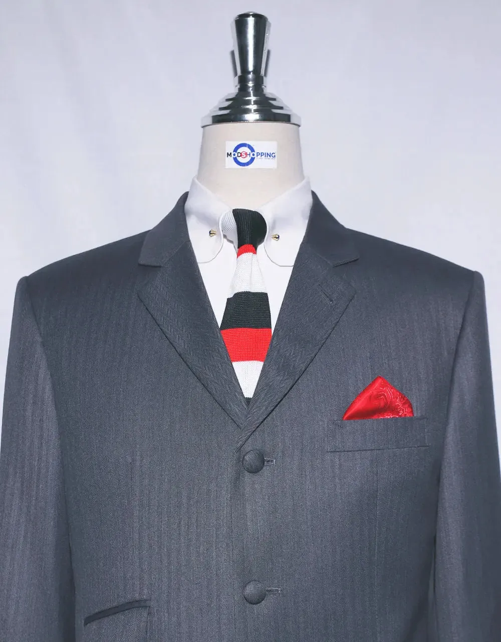 Mod Suit | 60s Mod Fashion Essential Grey Herringbone Suit