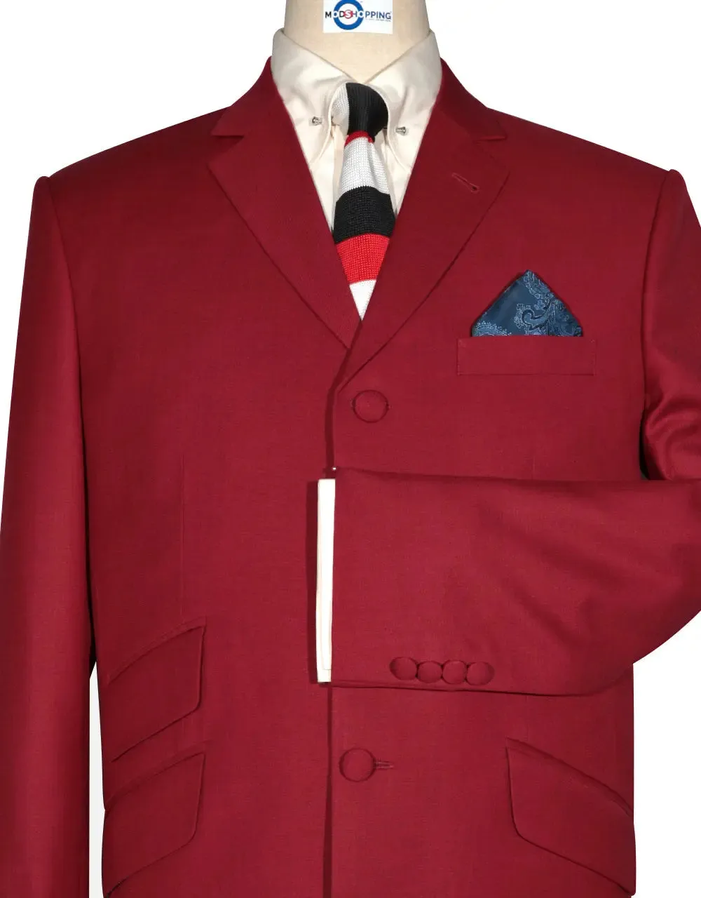 Mod Suit - 60s Style Red Wedding Suit