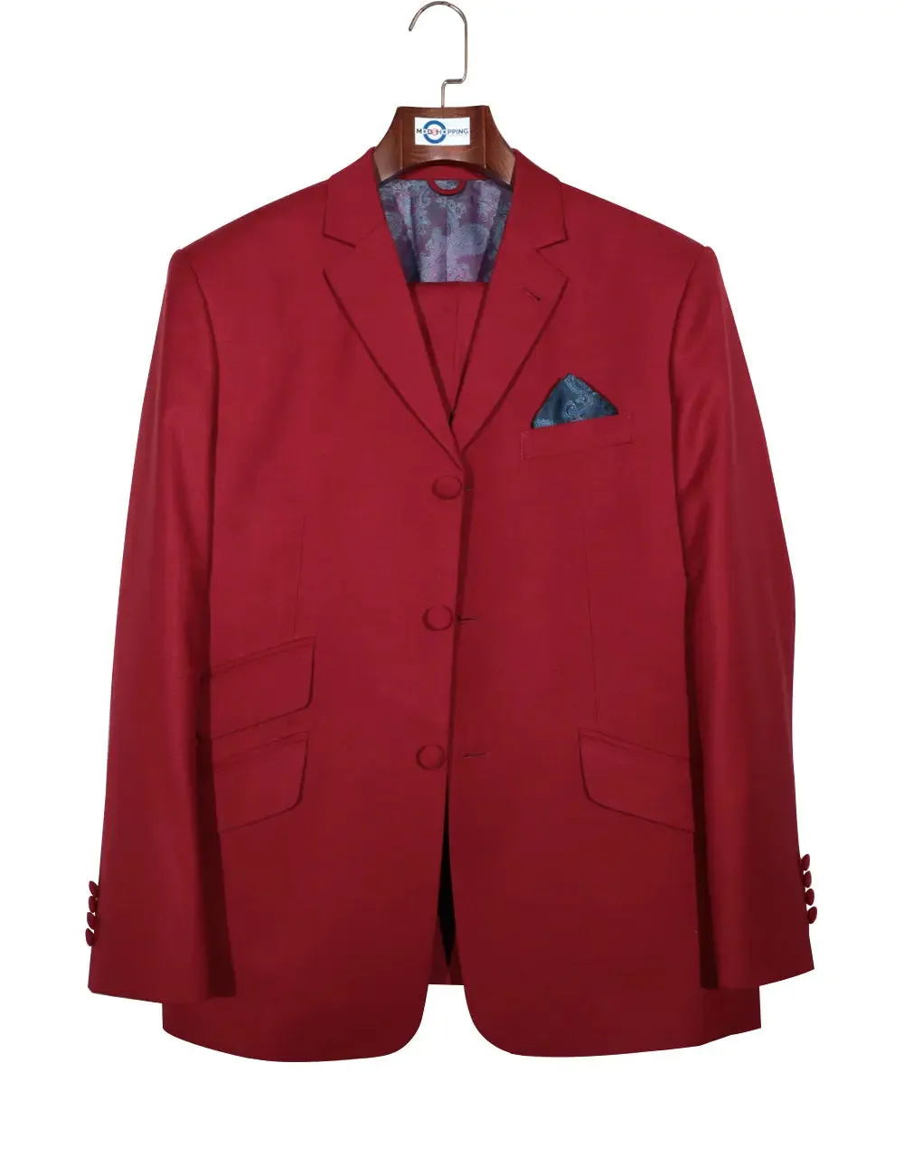 Mod Suit - 60s Style Red Wedding Suit