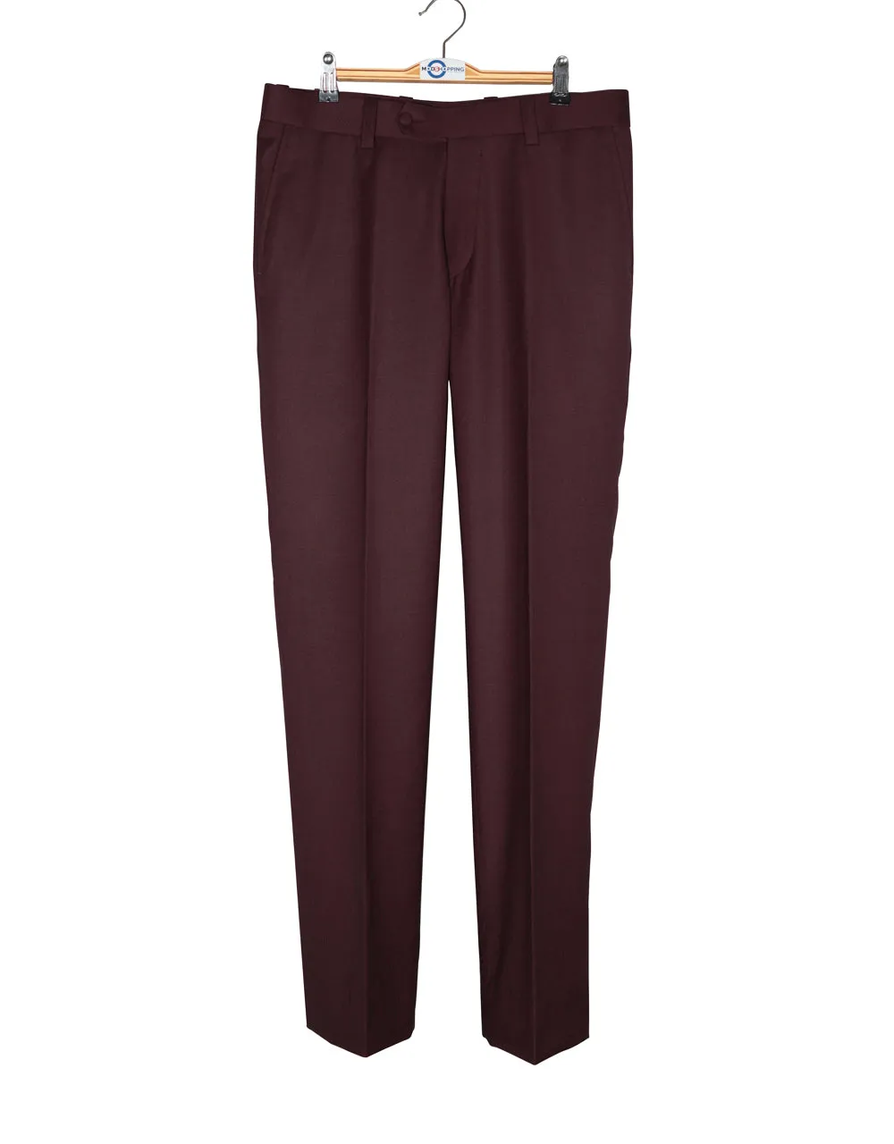 Mod Suit - Burgundy Birdseye Suit For Men