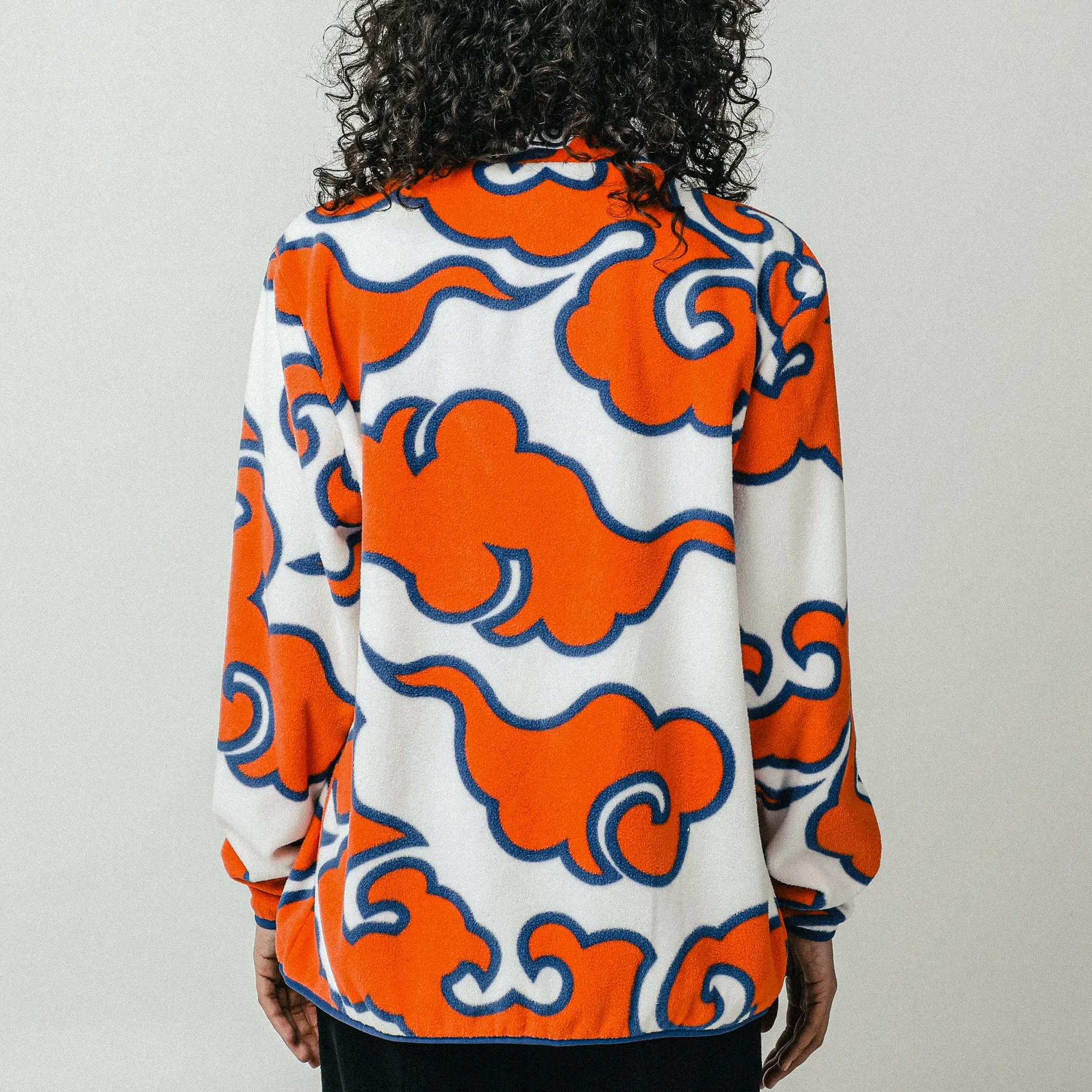 Naruto Orange Clouds Zip-Up Polar Fleece