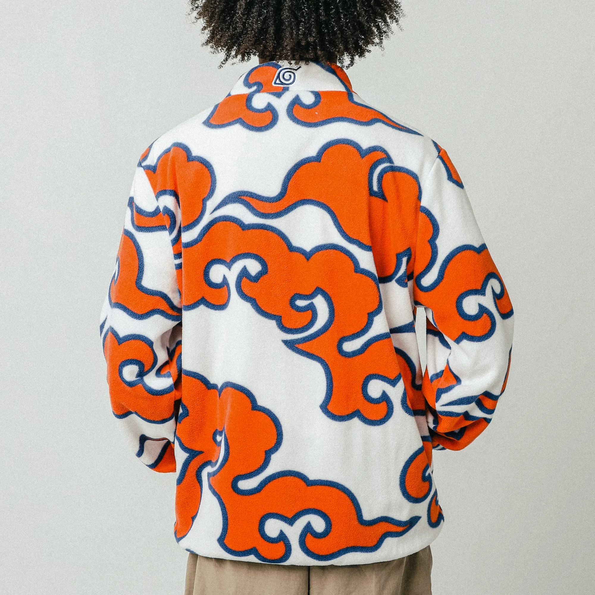 Naruto Orange Clouds Zip-Up Polar Fleece