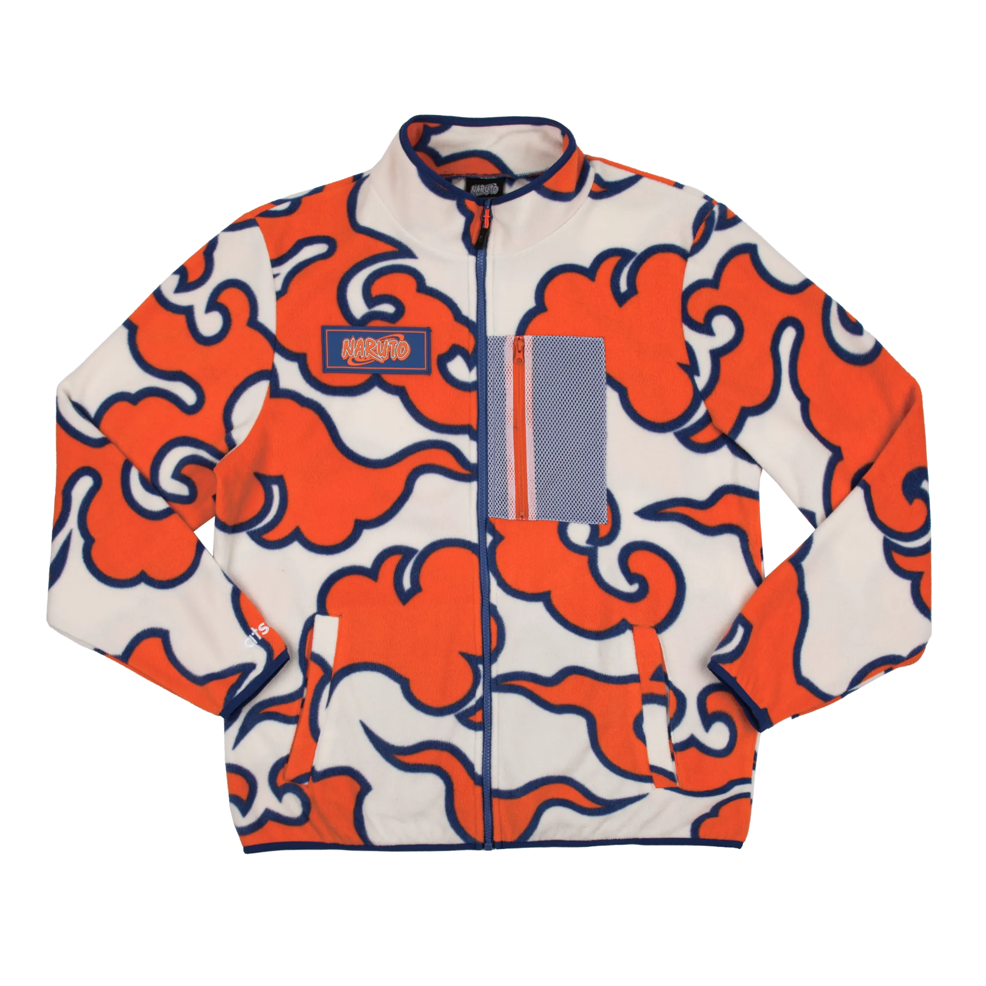 Naruto Orange Clouds Zip-Up Polar Fleece