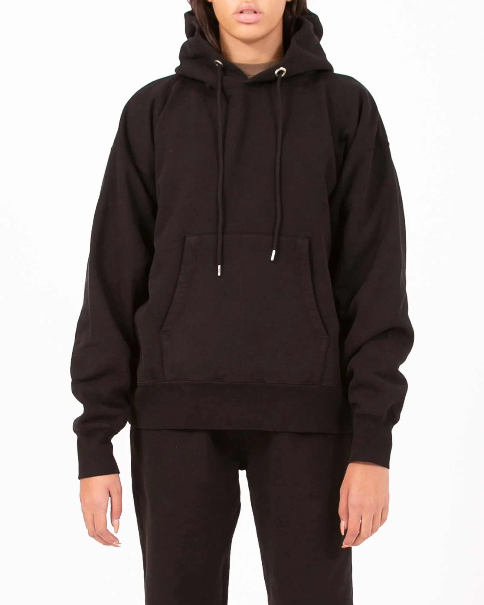 Natural Dyed Hoodie Fleece - Black