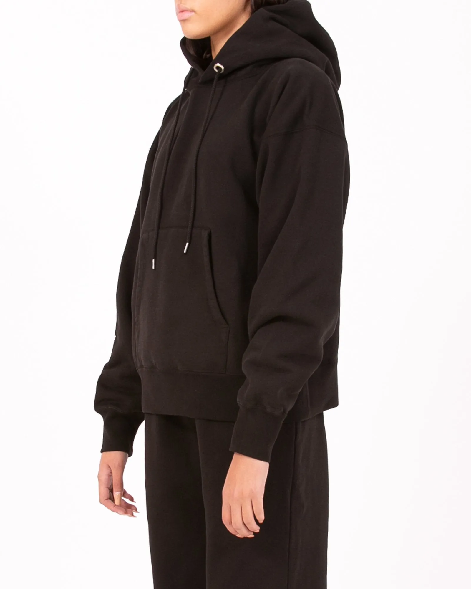 Natural Dyed Hoodie Fleece - Black