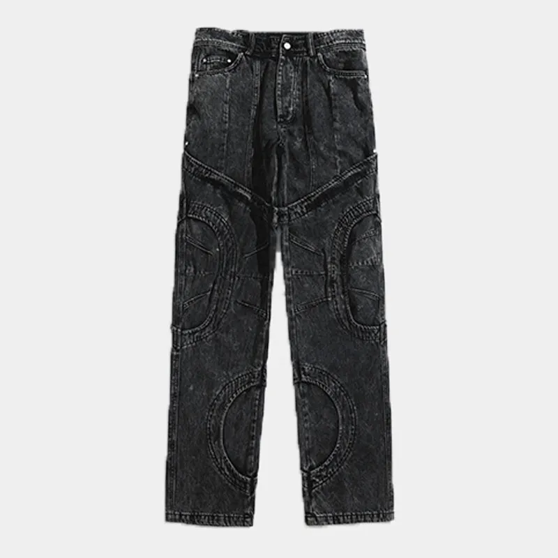 Niche Design | Distressed Washed Black Jeans