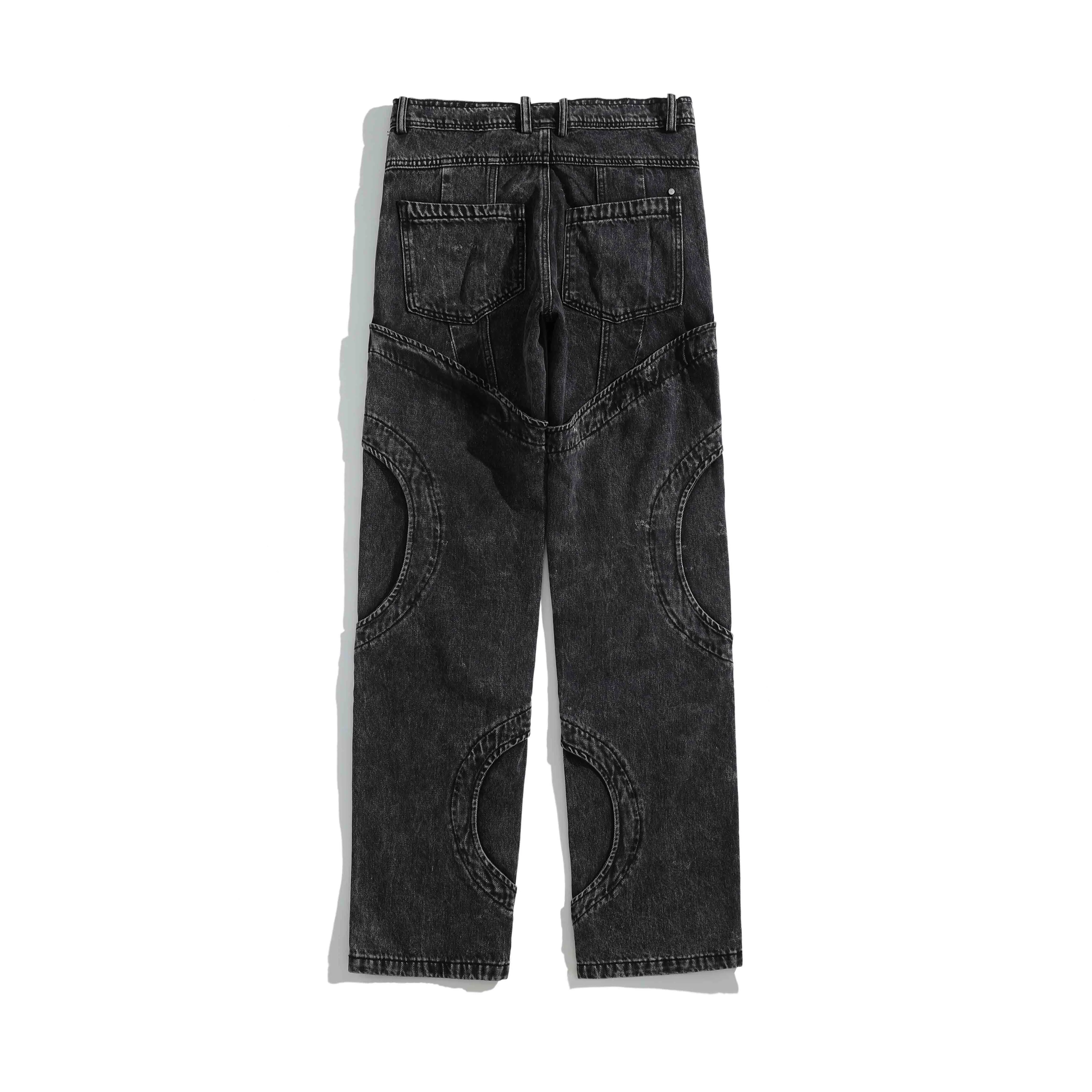 Niche Design | Distressed Washed Black Jeans