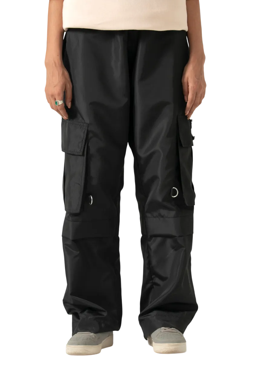 nylon patch logo cargo pants