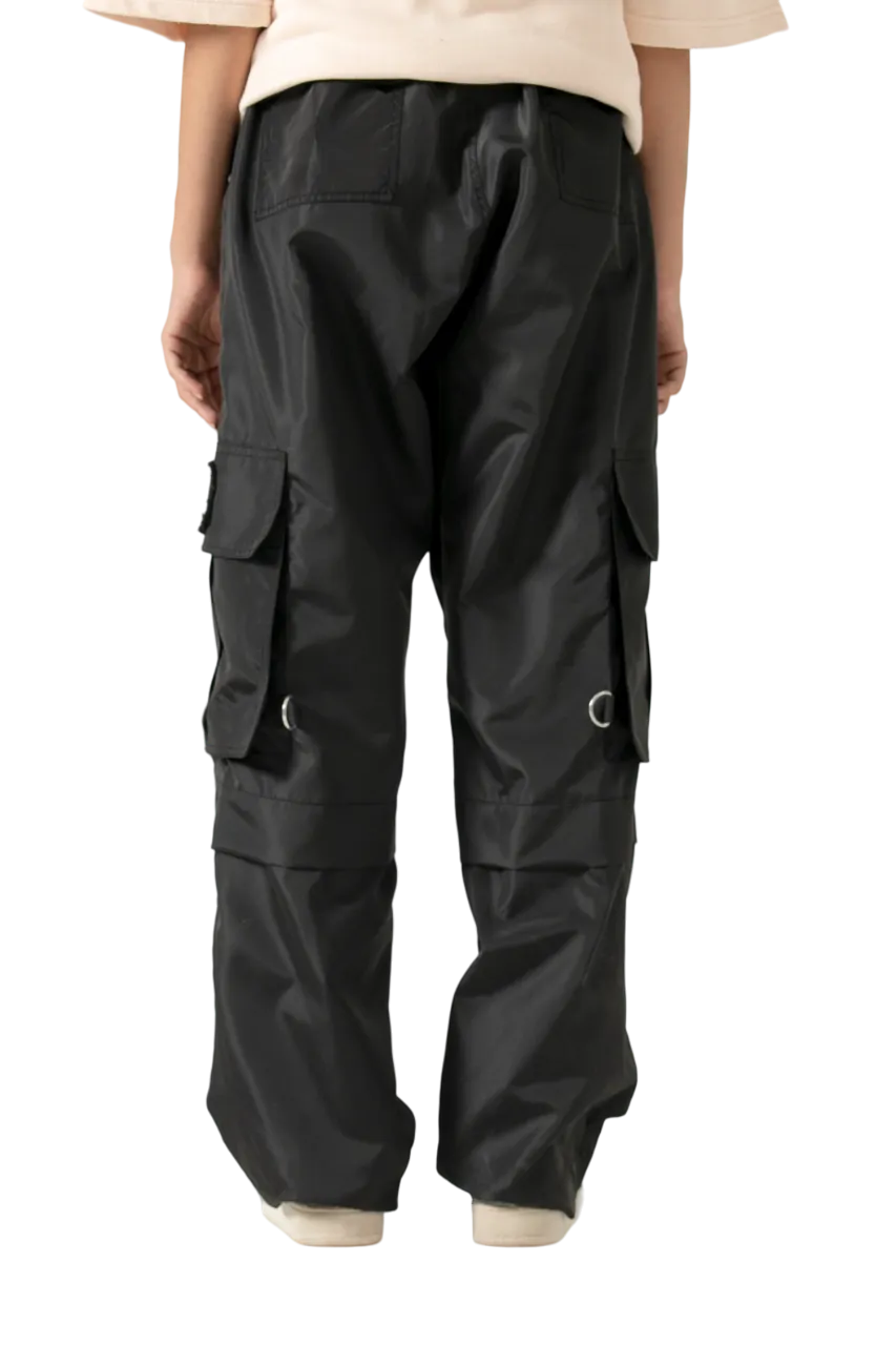 nylon patch logo cargo pants