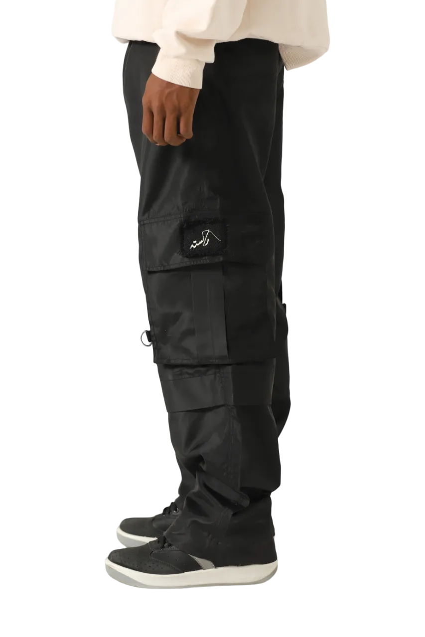 nylon patch logo cargo pants