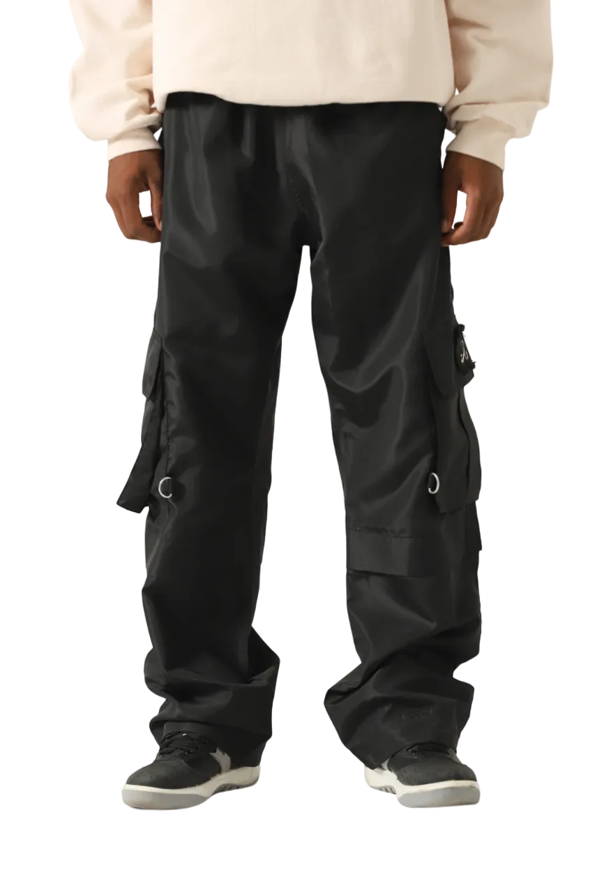 nylon patch logo cargo pants