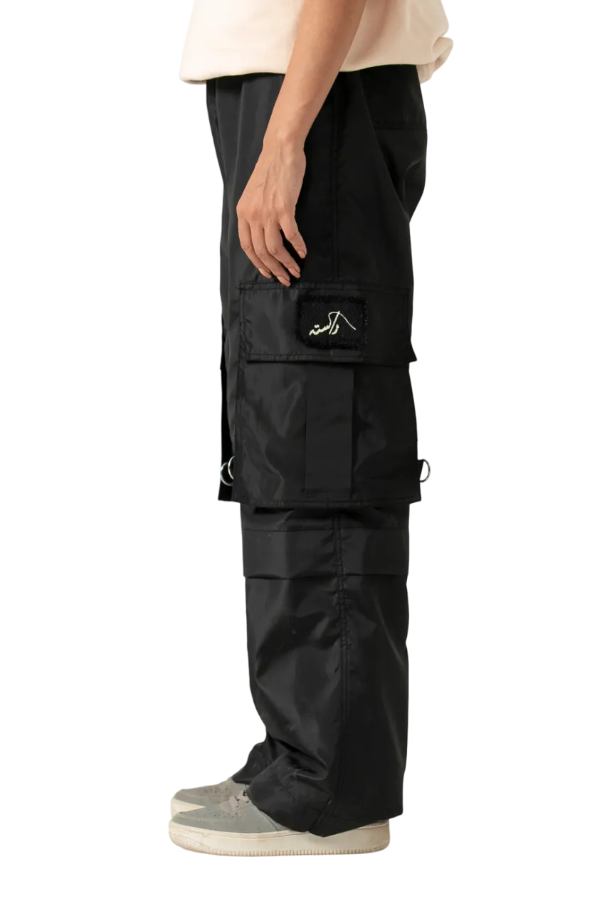 nylon patch logo cargo pants