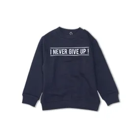 OR - Kids 'Dark NAVY' Never Give Up ! Printed Terry Sweathsirt OR575