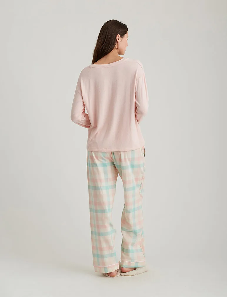 Organic Cotton Plaid Full Length Pant