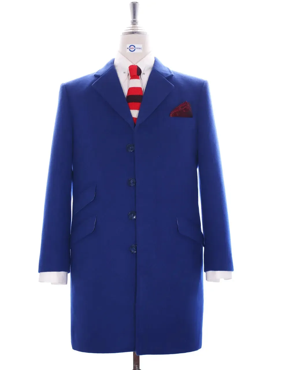 Overcoat | Blue Winter Long Overcoat for men