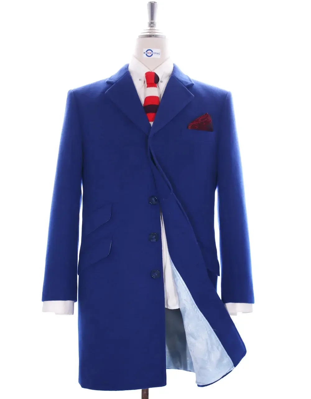 Overcoat | Blue Winter Long Overcoat for men