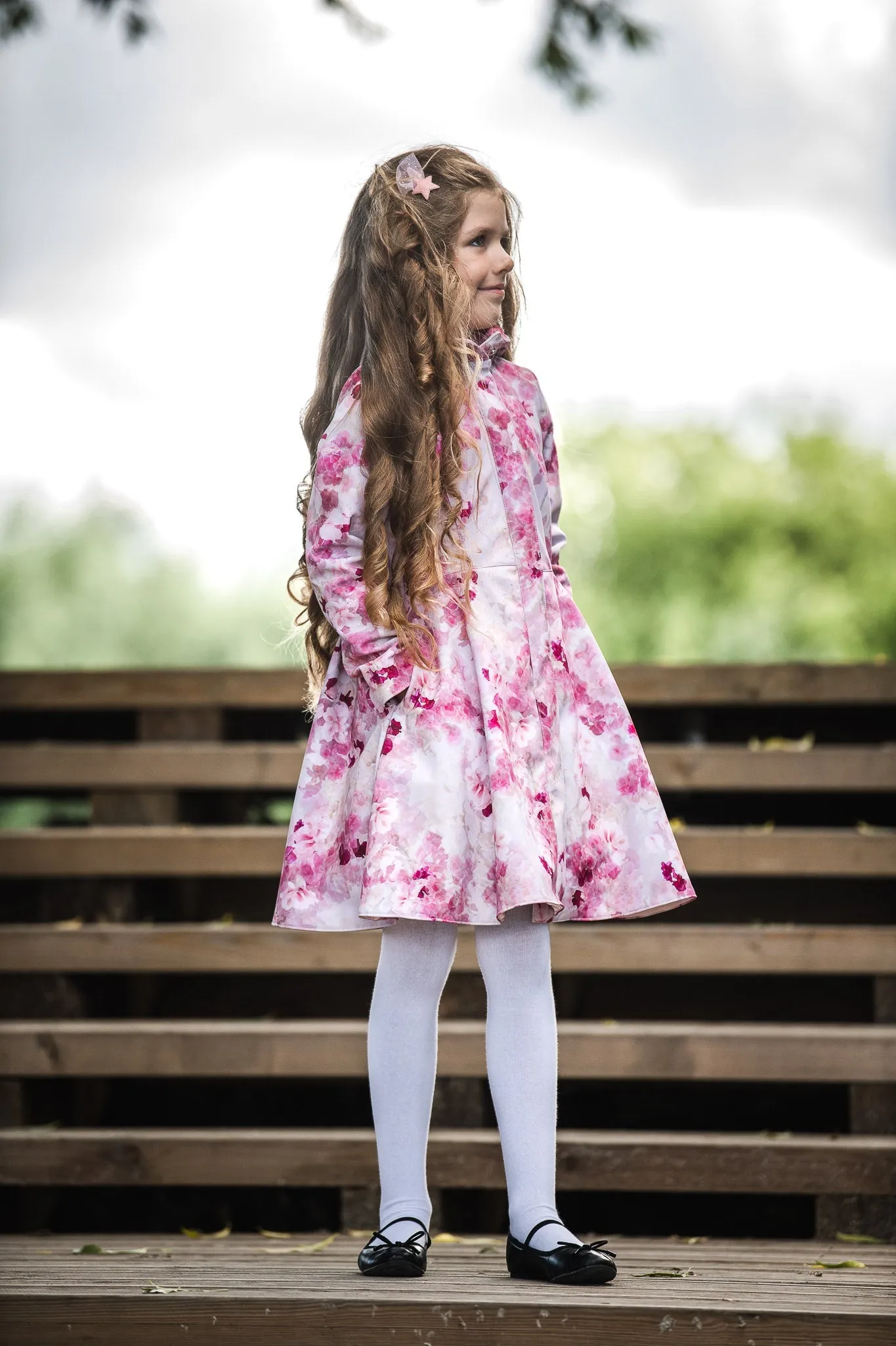 Pink Fit and Flare Coat for Girls | 'Sensual Pink'