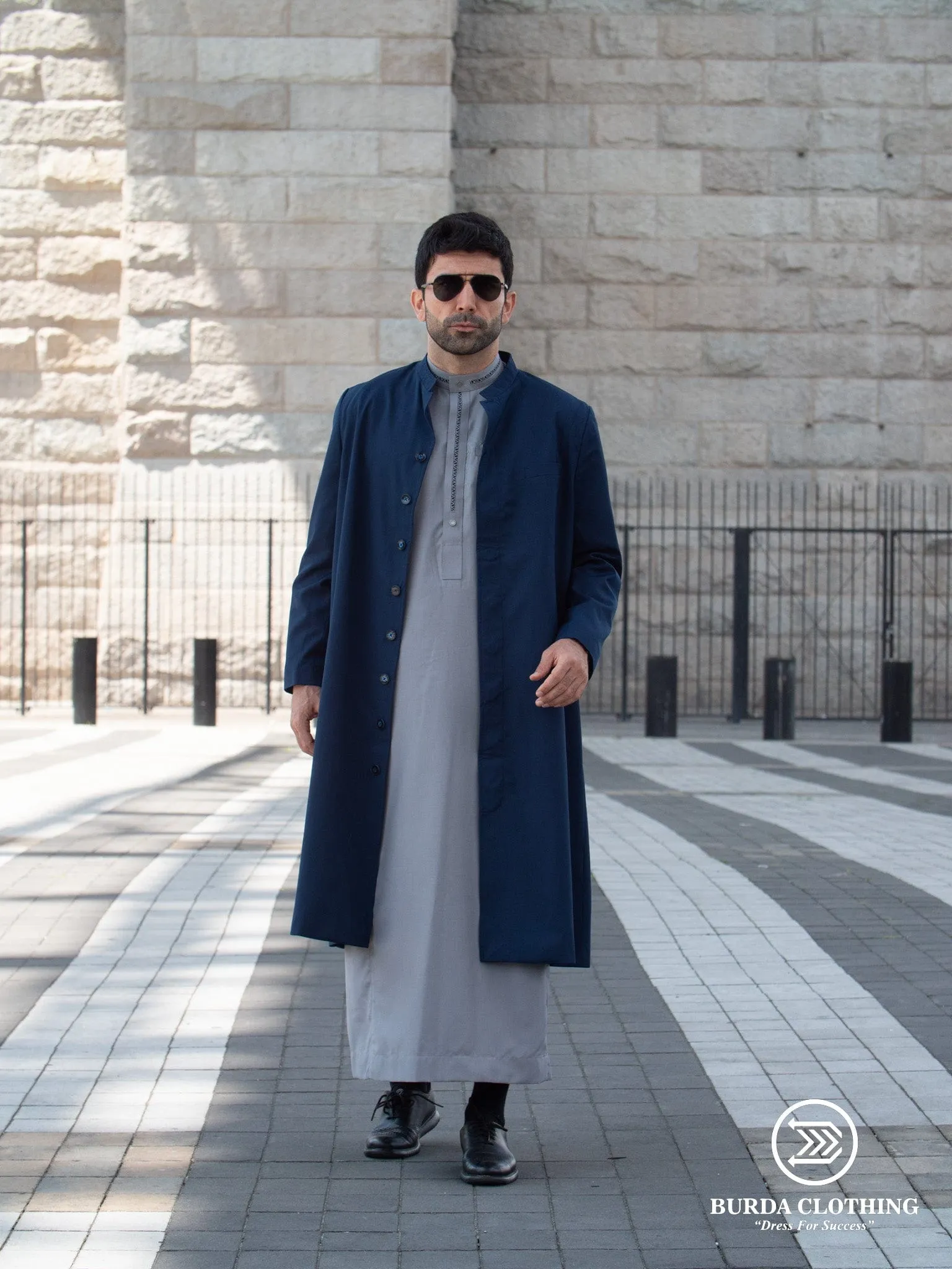 Premium Long Coat Oxford Blue