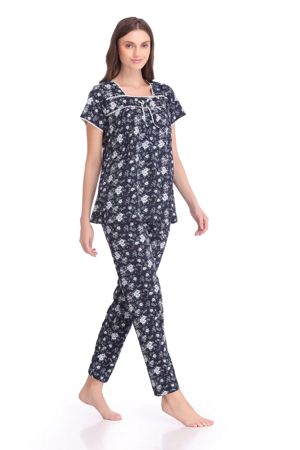 Printed Knit Cotton Night suit