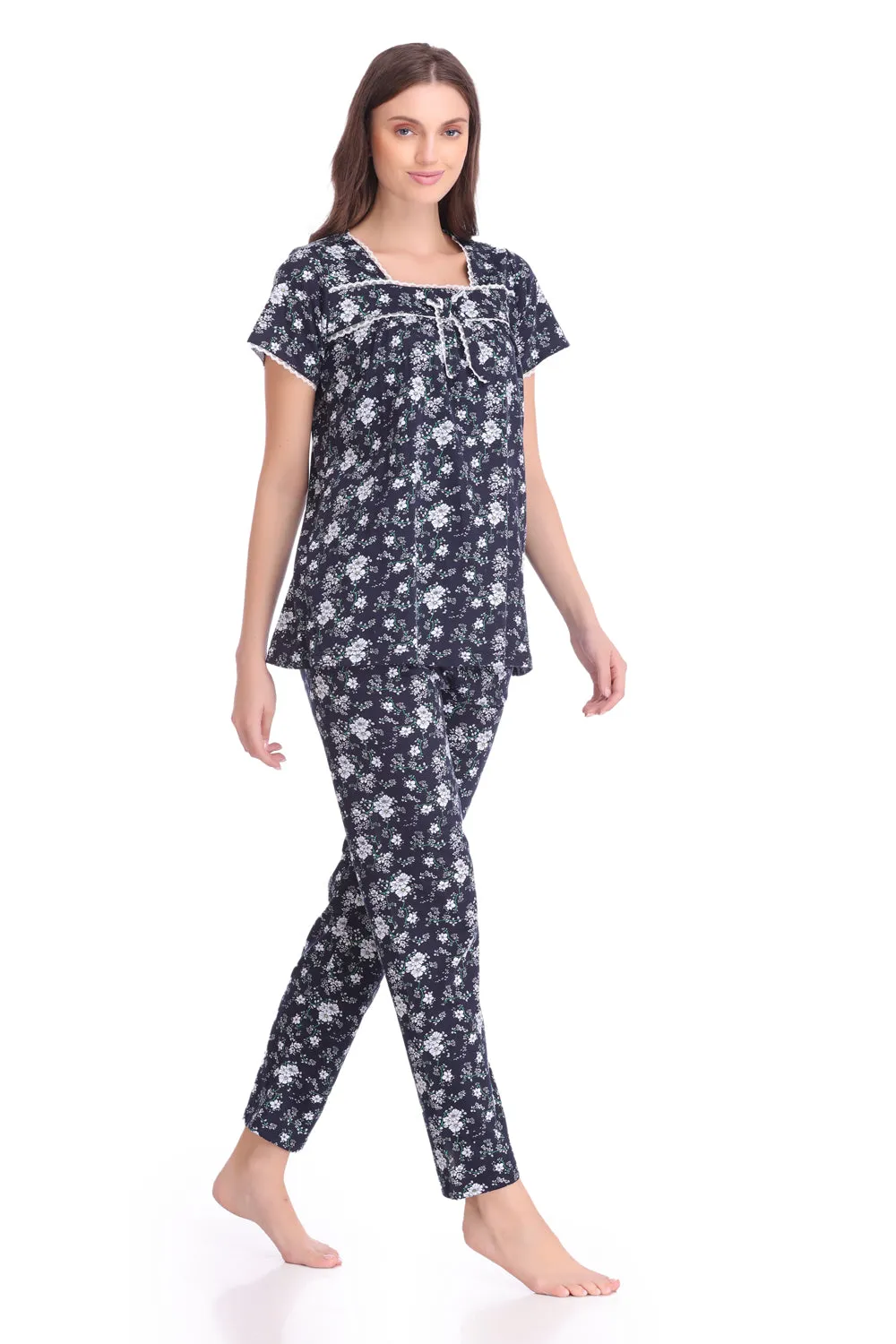 Printed Knit Cotton Night suit