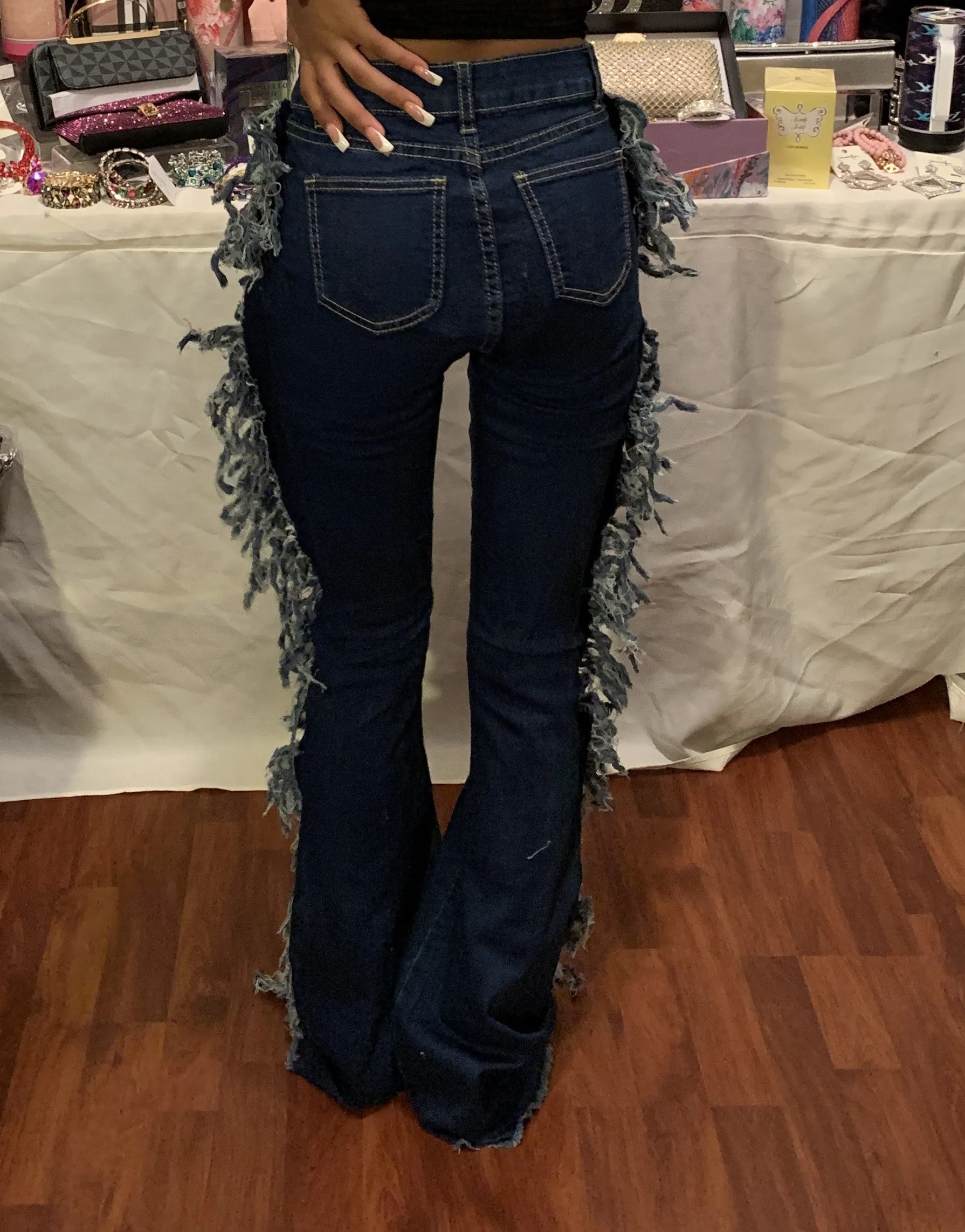 Purple Candy  Side Fringe Jeans