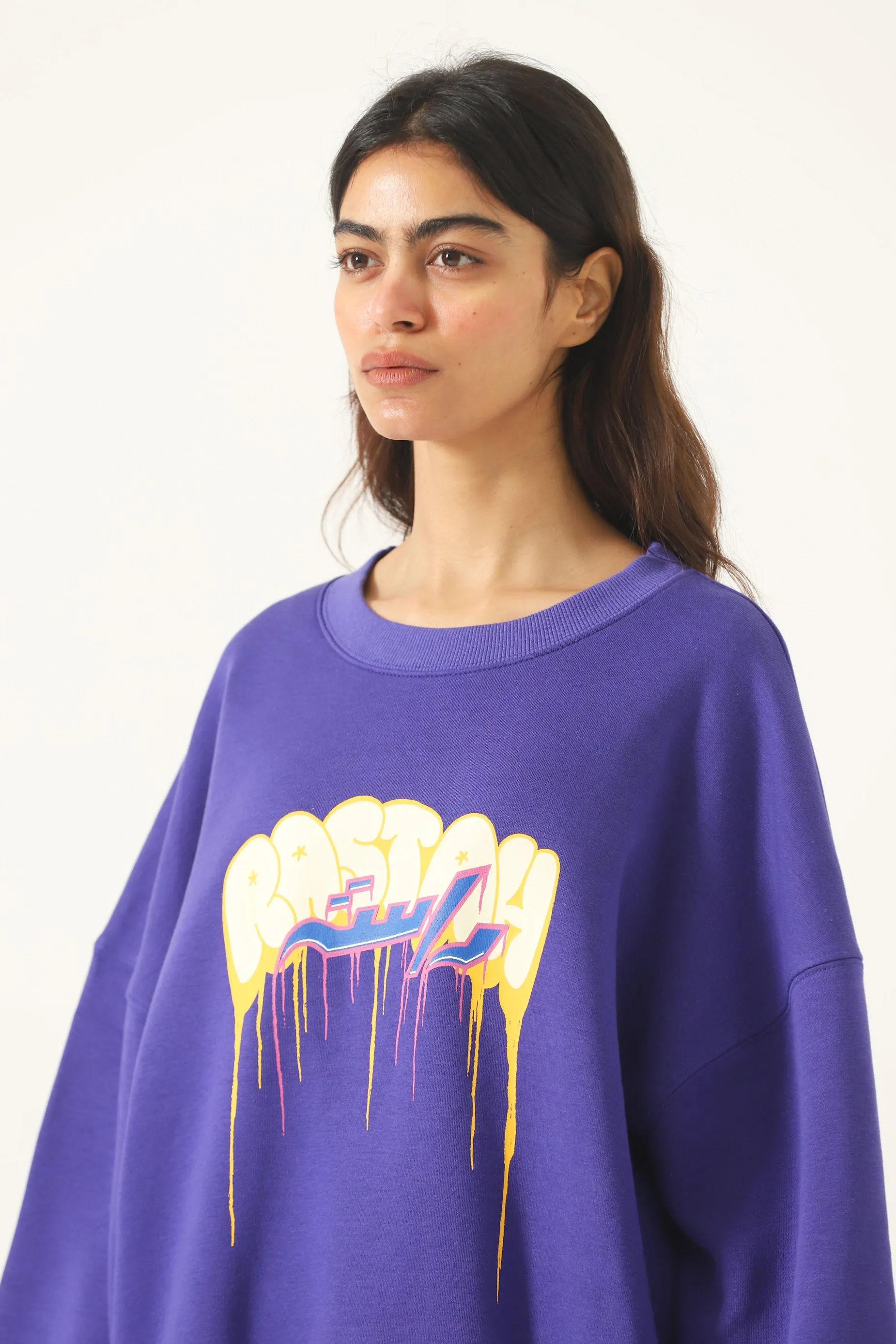 "ALL EYES ON ME" PURPLE SWEATSHIRT