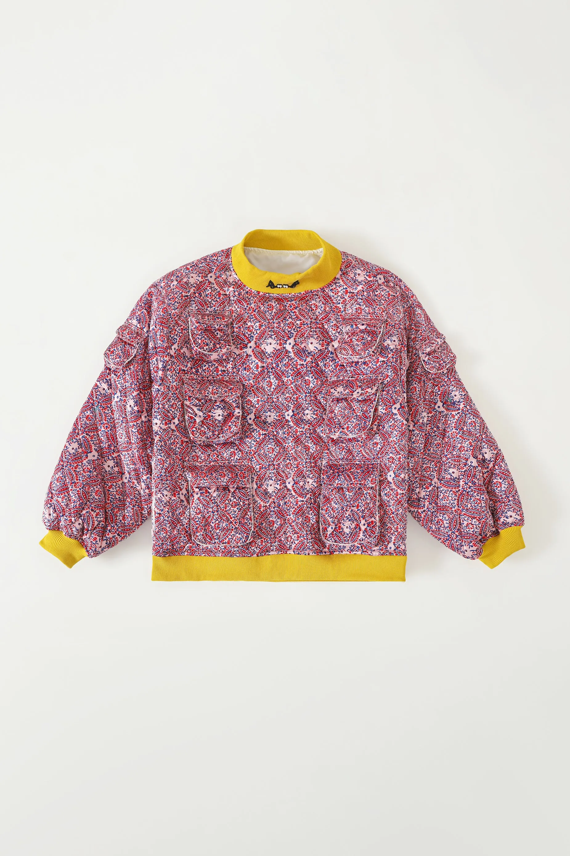 "HAVELI" QUILTED SILK BLOCKPRINT SWEATSHIRT