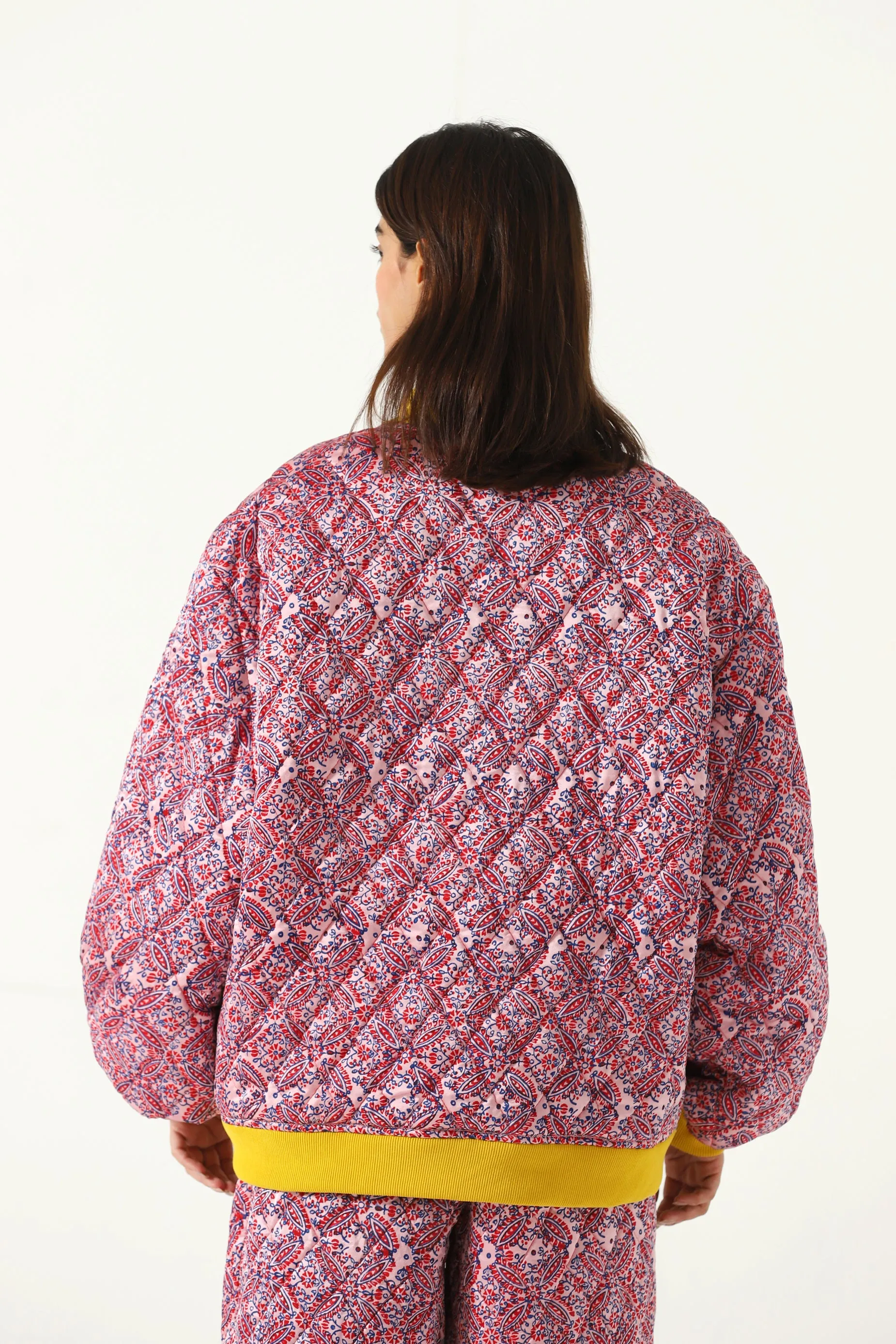 "HAVELI" QUILTED SILK BLOCKPRINT SWEATSHIRT