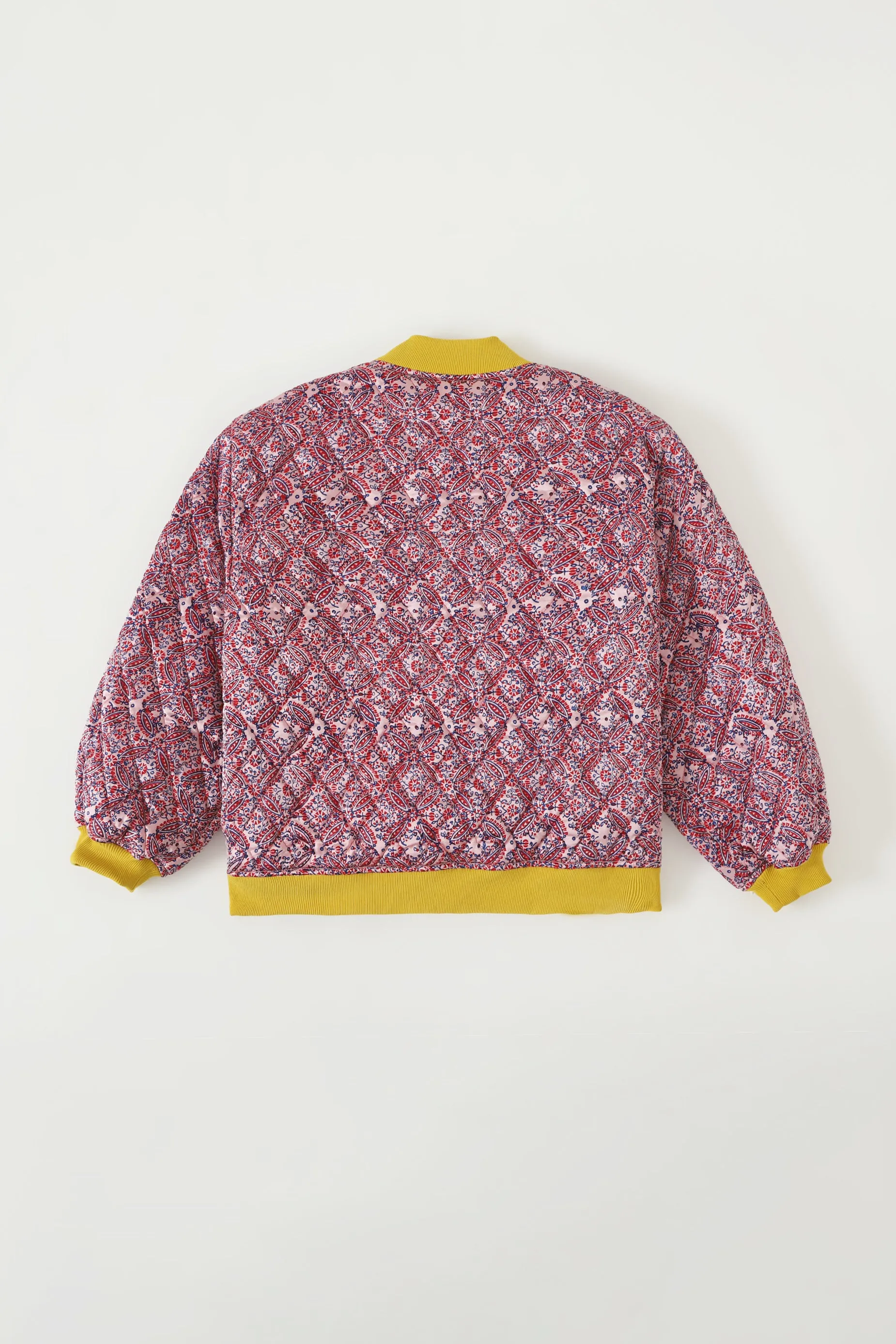 "HAVELI" QUILTED SILK BLOCKPRINT SWEATSHIRT