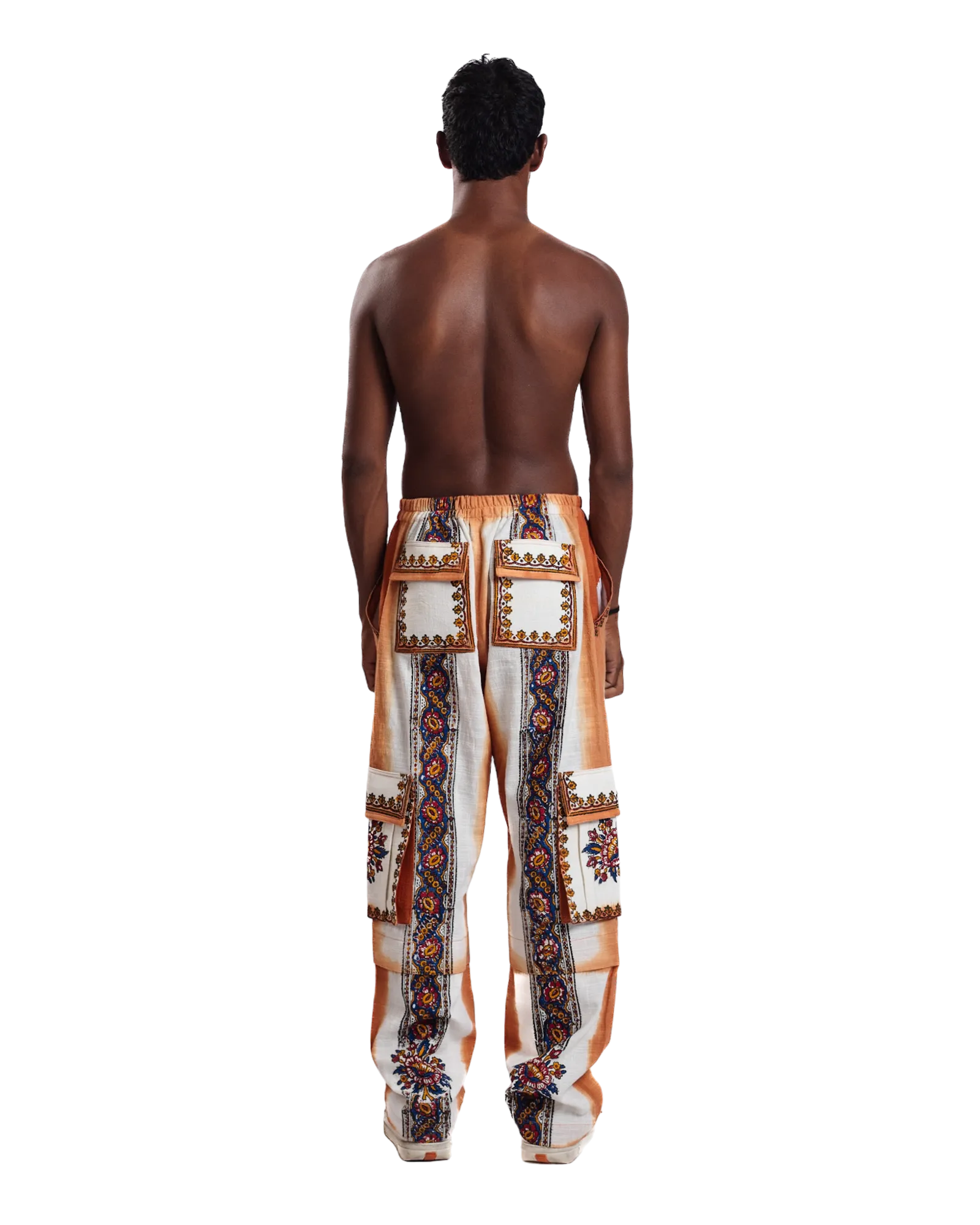 "Sunset Mirage" Hand Block Printed Cargo Pants