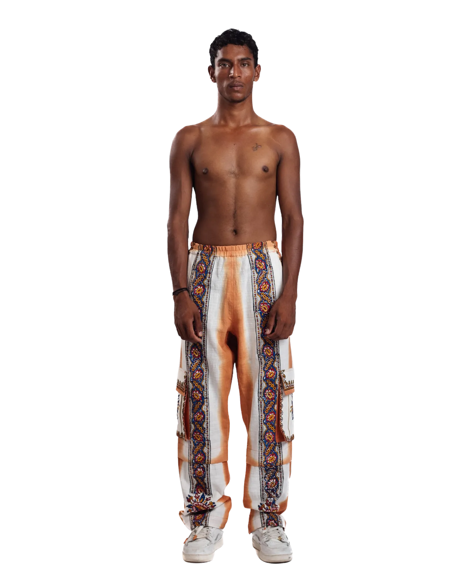 "Sunset Mirage" Hand Block Printed Cargo Pants