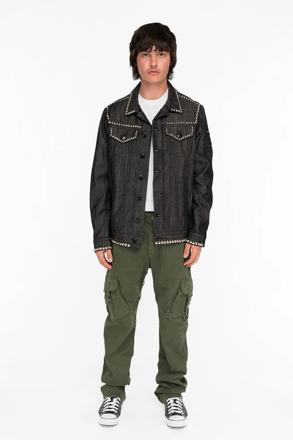 ROBINS NEW MILITARY STYLE CARGO PANTS IN GREEN ARMY