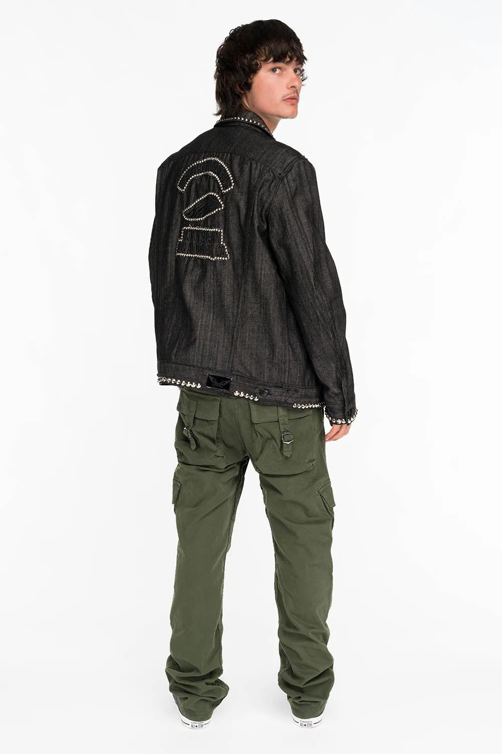 ROBINS NEW MILITARY STYLE CARGO PANTS IN GREEN ARMY